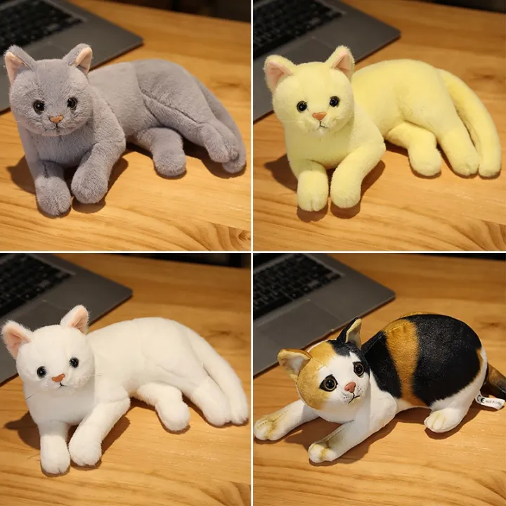 INS%20Lifelike%20Real%20Prone%20Cat%20Plush%20Doll%20Stuffed%20Pure%20Colors%20Grey%20White%20Yellow%20Kitten%20Toy%20Pets%20Animal%20Kids%20Gift%20-%20Image%202