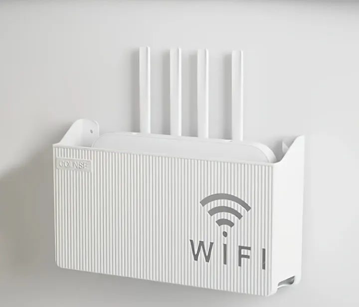 Modem Router Cute WiFi Router Storage Box | Wall-Mounted Cute Cat Design | Cable ...