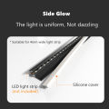 Light layer shelf, linear plane mount, silicone aluminum, 45 degree tilt LED cabinet light, table profile, channel strip light, strip light.
