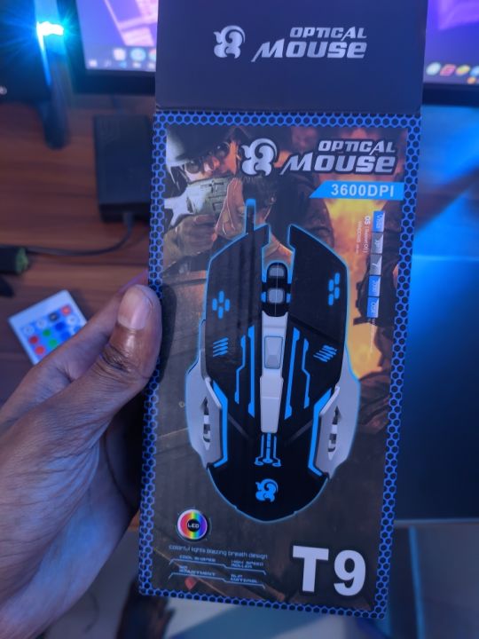 GAMING%20MOUSE%20T9%20OPTICAL%203,200%20DPI%20Adjustable%20Computer/Laptop%20Wired%20USB%20-%20Image%203