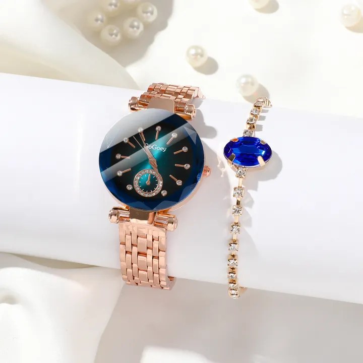 LooKeo%20Mall%20Fashion%20Ocean%20Heart%20Glass%20Face%20Women's%206pcs%20Watch%20Set%20with%20Water%20Diamond%20Pendant%20and%20Steel%20Band%20For%20Personal%20Use%20Or%20Gift%20Birthday%20Party%20-%20Image%208
