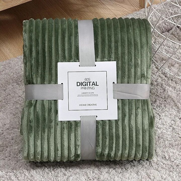 Flannel%20Home%20Warm%20Blanket%20Quilt%20Baby%20Bedding%20Bedspread%20Stripe%20Kids%20School%20Dormitory%20Plaid%20Cover%20-%20Image%203