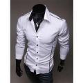 New Fashion Men Slim Fit Dress Shirt Button Down Casual Long Sleeve Regular Gentleman Top Shirts Black White Gray. 