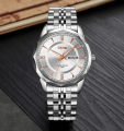 SKMEI 9268 Silver Stainless Steel Analog Watch For Men - White & Silver. 