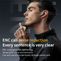 Bluetooth V5.4 Earphone Noise Cancellation Color Screen Touch, White. 