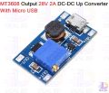 DC DC Step Up MT3608 Boost Converter Micro USB DC 2V-24V to 5V-28V 2A Adjustable Voltage Regulator Module Power Supply.