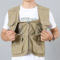 Outdoor Vest Men's Multi-Pocket Loose Workwear Sleeveless Jacket Men Climbing Hiking Fishing Cargo Tool Waistcoat Oversize 6XL. 
