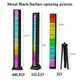 FTOYIN Creative RGB Music Sound Light 32/40/3D Metalblack Wireless Music Rhythm Light APP Control USB Rechargeable LED Light Bar. 