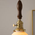 Walnut Japanese Style Vintage Ceramic Copper Bedroom Bedside Chandelier Cafe Brass Single-Head Droplight. 