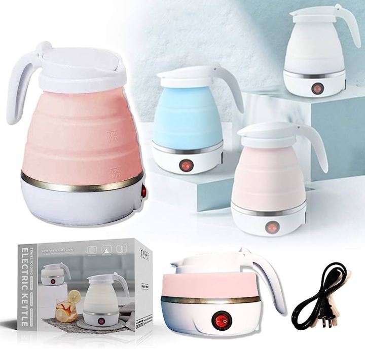 Tea Coffee Hot Water Electric Silicon Foldable Kettle / Portable Mini Electric Kettle for Home and Travel