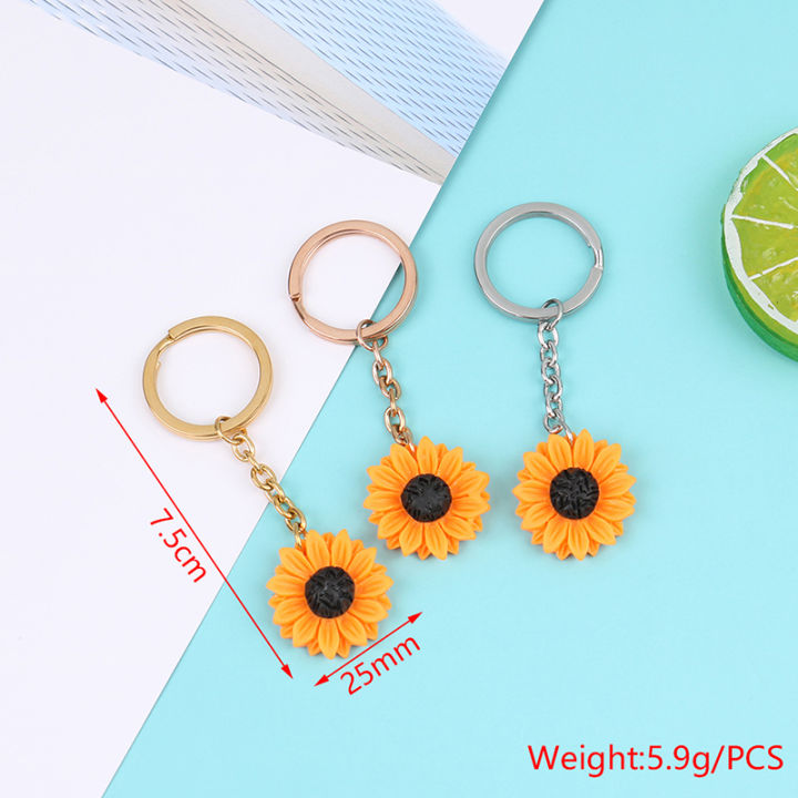 1pc%20Stainless%20Steel%20Keychain%20Sunflower%20Key%20Rings%20Woman%20Car%20Key%20Accessories%20-%20Image%203