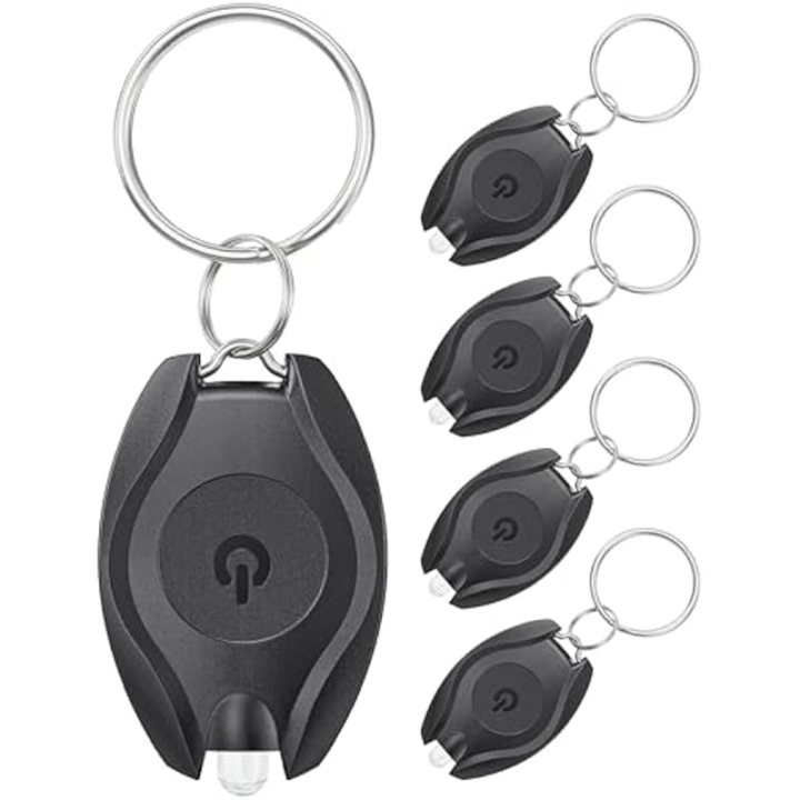 5Pack LED Keychain Flashlight Mini LED Keychain Light Kit Portable Battery Powered Key Ring Torch for Outdoor Camping Party