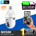 V380 Bulb IP Camera 360 degree Rotation WIFI IP Camera With Night Vision Model MX500 Bulb Camera 5 MP HD Wireless Security Camera. 