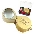 Folding Jewllery Loupe Portable Magnifying Glass Pocket Size Lovely Jewllery Magnifier Glasses Magnification Metal Gold 30*21 Mm.