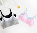 5pcs/Lot Cotton Baby Girls Bras Solid Color Young Girls Underwear For Sport Wireless Small Training Puberty Bras Undergarment. 