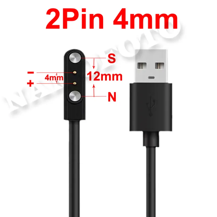 2Pin%204mm%207.62mm%204Pin%20Smartwatch%20Charge%20Cable%20Black%20White%20Strong%20Magnetic%20USB%20Charging%20Cord%20Rope%2099%25%20Universal%20for%20Smart%20Watch%20-%20Image%202