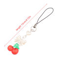 Y2K Cute Bow Cherry Phone Lanyard Sweet Summer Mobile Phone Chain For Girls Korean Beaded Cell Phone Charm Keychain MIRRORRR. 