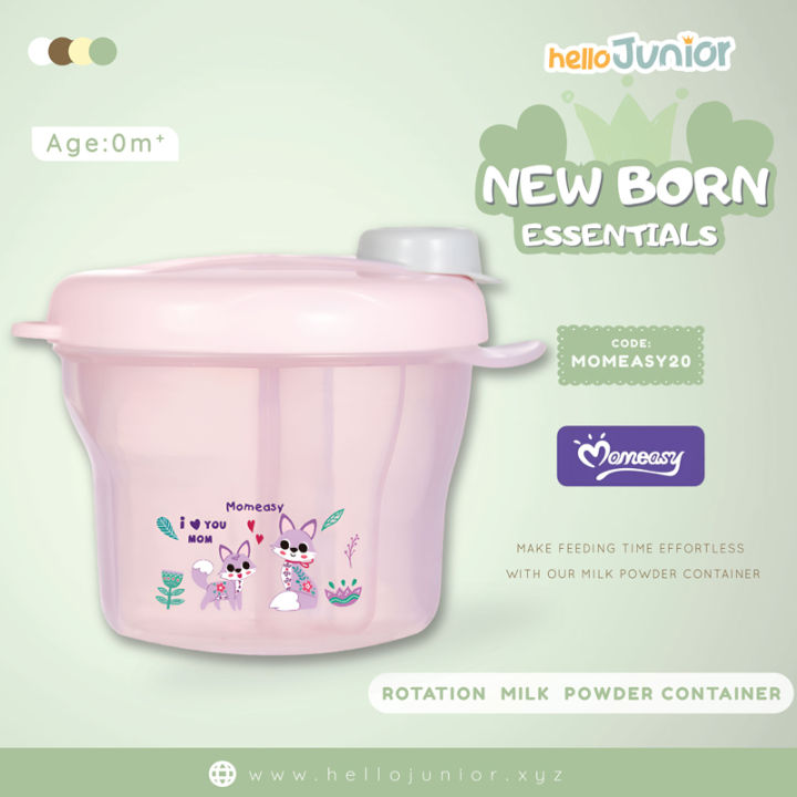 Momeasy Rotation milk powder container 0m+, 260ml / 3*85 ml,pink