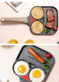 2 Hole Thickened Omelet Pan Non-Stick Egg Pancake Steak Pan Breakfast Maker Cookware for home.