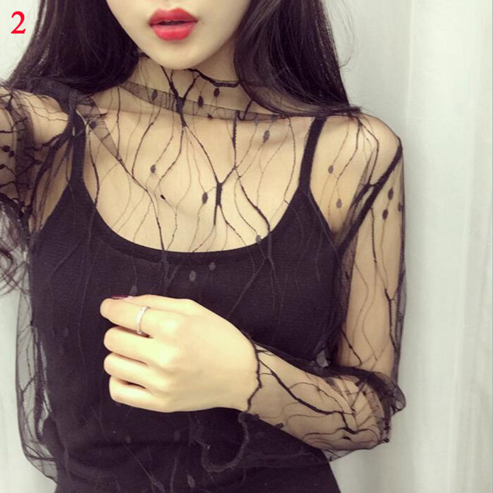 Women%20Fashion%20T-Shirts%20Mesh%20Sheer%20Party%20Long%20Sleeve%20Blouses%20Lady%20Sheer%20Fishnet%20See%20Through%20Transparent%20Top%20Lace%20Top%20Blouse%20-%20Image%205