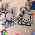 Steve Ins Cute Pacha Dog Keychain Double-sided Acrylic Phone Case Girlfriend Couple Pendant Lanyard Small Pendant New. 