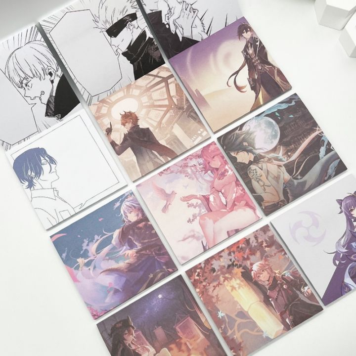 Anime%20Game%20Genshin%20Impact%20Sticky%20Notes%20Jujutsu%20Kaisen%20Square%20Notepad%20Papers%20Memo%20School%20Supplies%2040pcs%20-%20Image%206