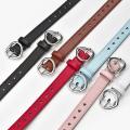 Children Faux Leather Belt Kids Cute Peach Heart Buckle Belts Girls Waist Belt.