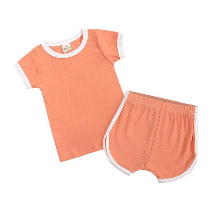 Infant%20Baby%20Boys%20Girl%20Clothes%20Set%20Korean%20Style%20Kids%20Clothing%20Suit%20Cotton%20Solid%20Short%20Sleeve%20T-shirt+Shorts%20For%20Summer%20-%20Image%204