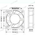 12v 24V 6CM cm 60x20mm 6020 hydraulic brushless DC cooling small fan. 
