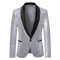 Gold Black Sequin Blazer Men Blue Silver Red Sparkly Glitter DJ Blazer Jacket Wedding Party Dress Suit Stage Clothes for Singers. 