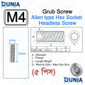 M4 Grub Screw Stainless Steel Flat Point. 