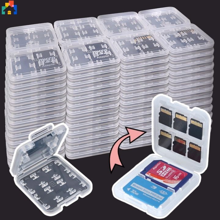 8 In 1 Transparent Plastic Micro Memory Card Storage Box Mini Portable ...