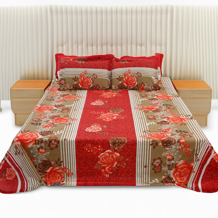 Enhance%20Your%20Bedroom%20with%20a%20Double%20King%20Size%20Bed%20Cotton%20Blend%20Fabric%20Print%20with%20Two%20Pillow%20Covers%20of%20Different%20Colors%20-%20Easy%20To%20use%20and%20Clean%20-%20Image%205