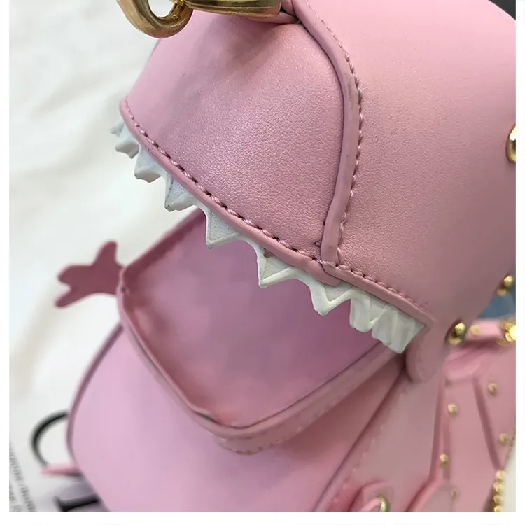 Trend Fashion 3D Dinosaur Design Rivets Pu Leather Girl's Chain
