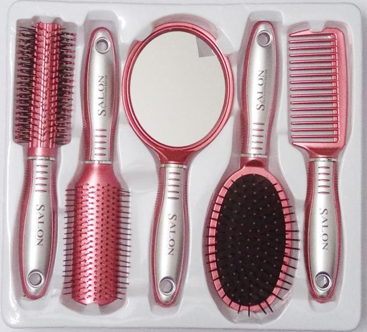 Exclusive%20Salon%20Fashion%20Hair%20Brush,%20Mirror%20&%20Comb%20Set%20Of%205%20-%20Image%202