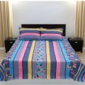 double king-size bedspread in various printed colors/ Double King Size (7 x 7.8 Feet) Cotton Red Color Flat Type Hand Washable Bed Sheet Set With Matching 2 Pillow Covers.
