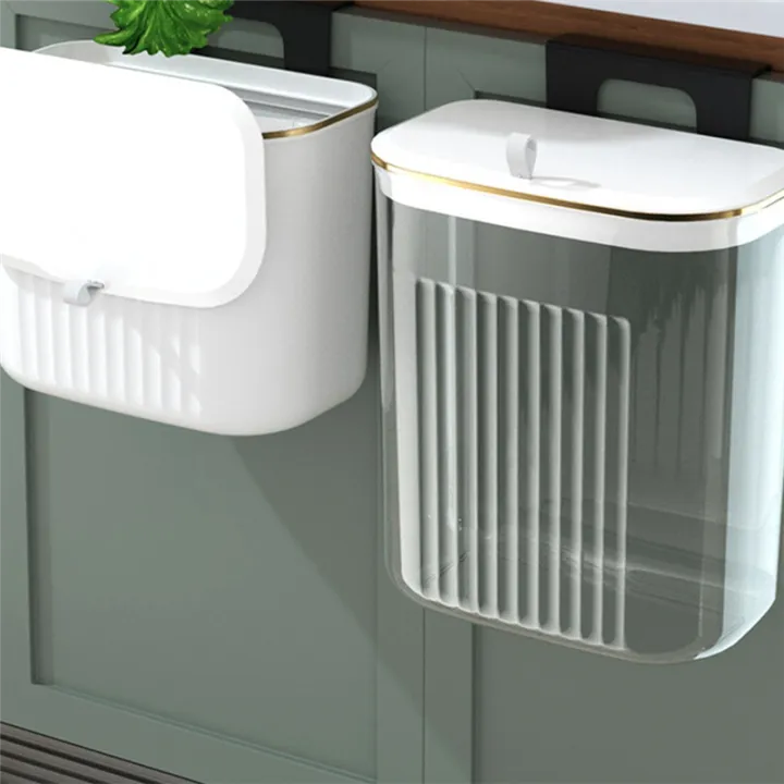 9L%20Cover%20Wall%20Mounted%20Trash%20Can%20with%20Lid%20Waste%20Bin%20Kitchen%20Cabinet%20Door%20Hanging%20Trash%20Green%20-%20Image%202