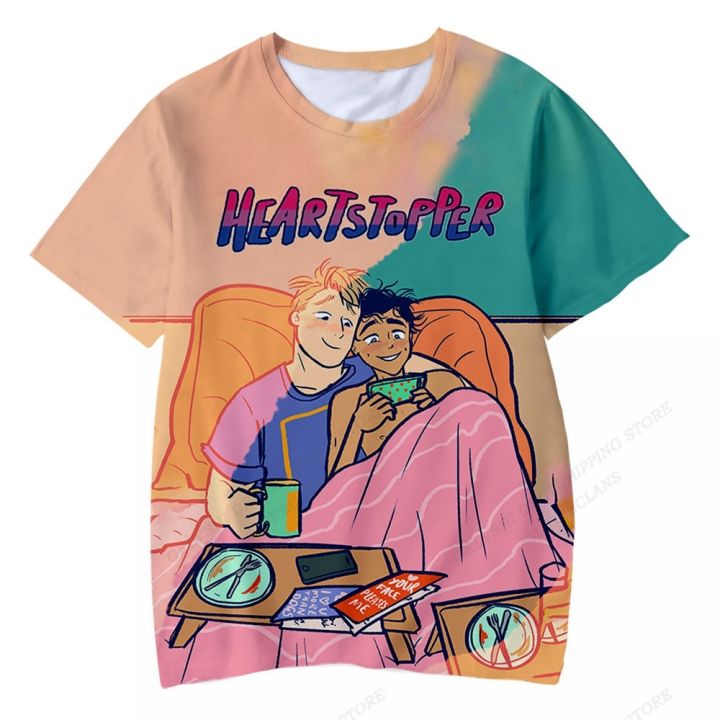Heartstopper 3d Print T-shirt Men Fashion T-shirts Kids Hip Hop Tops Tees Anime Heartstopper Tshirt Women Boys Girls Top Kawaii