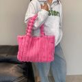 Plush Tote Bag for Women Winter Fluffy Shoulder Bag Casual Faux Fur Handbag Large Furry Shopping Bag Stylish Travel Bag 2023 New. 