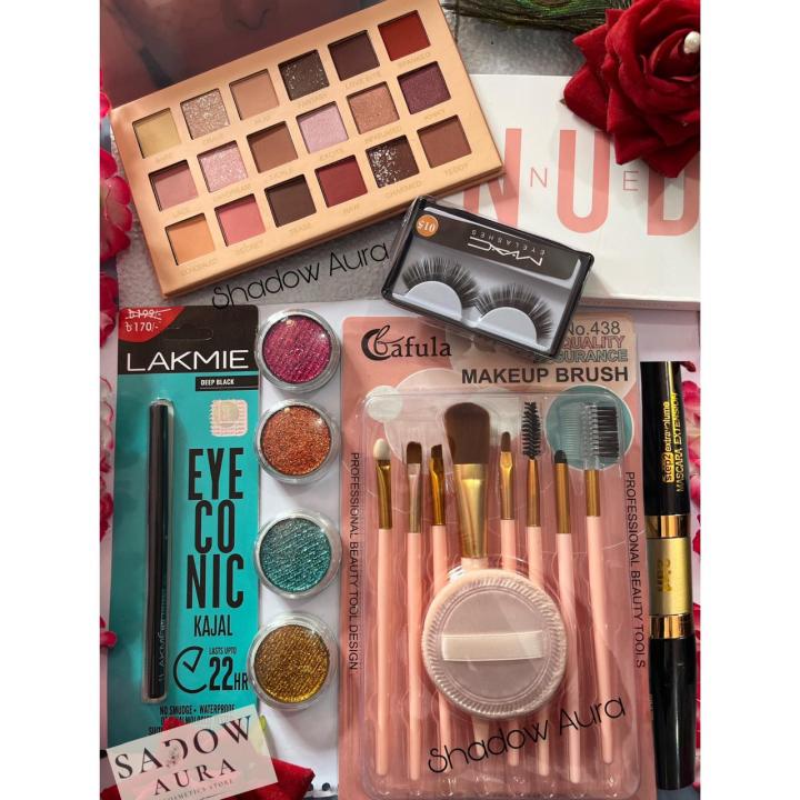 9 In 1 eye makeup combo Set (Eyeshadow , glitter eyeshadow , makeup ...