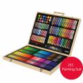 251 pcs Art Tools Painting Set for Kids Children Drawing Art markers Pen Crayons Oil pastels for Kids with Wooden Case. 