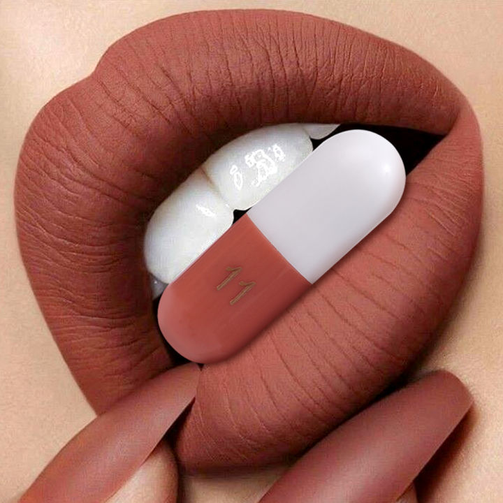 Capsule Mini Lipstick Set Matte Velvet Macaron Capsule Lipstick Waterproof Lip Long Lasting Easy Color Lipstick Cosmetics