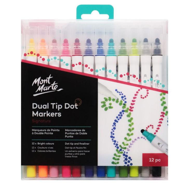 Mont Marte Signature Dual Tip Dot Marker Set 12pc