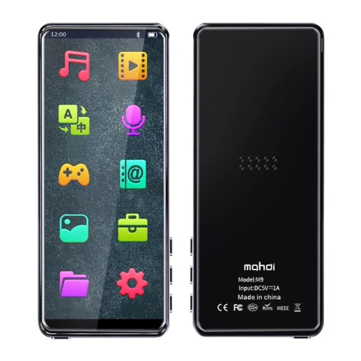 M9 Bluetooth5.0 MP4 Player 4.0 Inch Full Touch Screen FM Radio Recording E-book Music Video Player Built-in Speaker