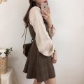 Cute Mini New Year Date Dresses Sleeveless Vest Women Korea Japanese Style Design Retro Vintage Plaid Button Shirt Dress New.