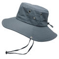 【3C VictoryEagle】Summer Men Bucket Hat Solid Color Anti Sun Wide Adjustable Fisherman Cap.