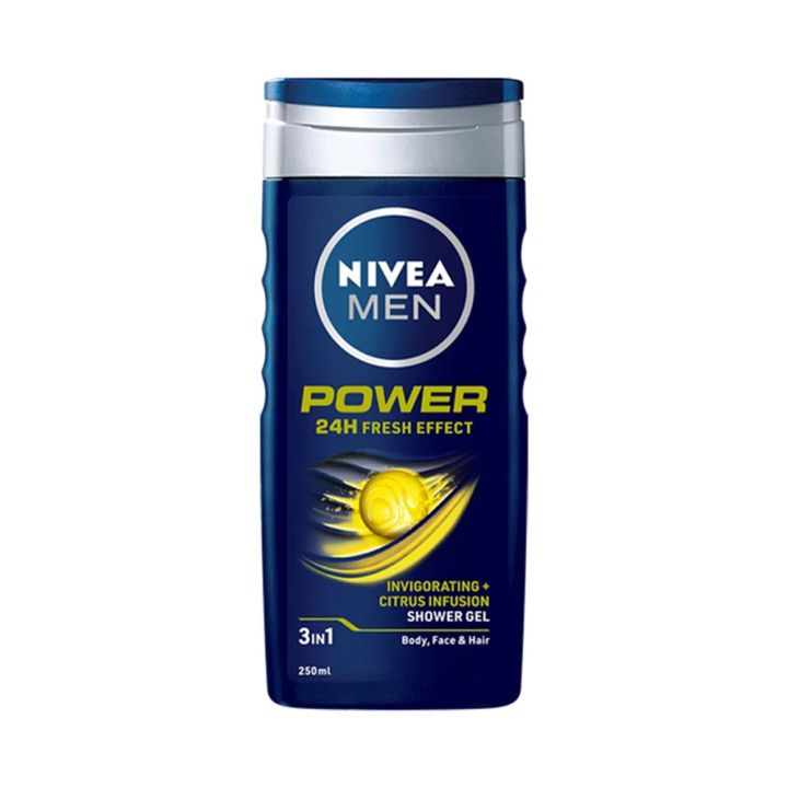Body care International Homberg product Nivea Men body wash Power 3 in 1 shower gel used for male  - 250 ml