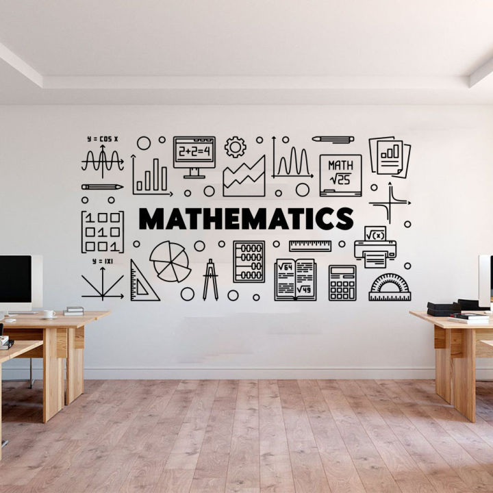 Mathematics Education Science Wall Sticker School Classroom Library Technology Inspirational Quote Wall Decal Decor