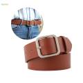 Women's PU Leather Belt Adjustable Female Waistband for Skirt Trousers Pants 100cm Camel Buckle. 
