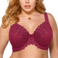 Women's Lace Bra Minimizer Bras For Women Full Cup Non-Padded Underwire Floral Embroidery for Female Plus Size Bra C D E F G H.